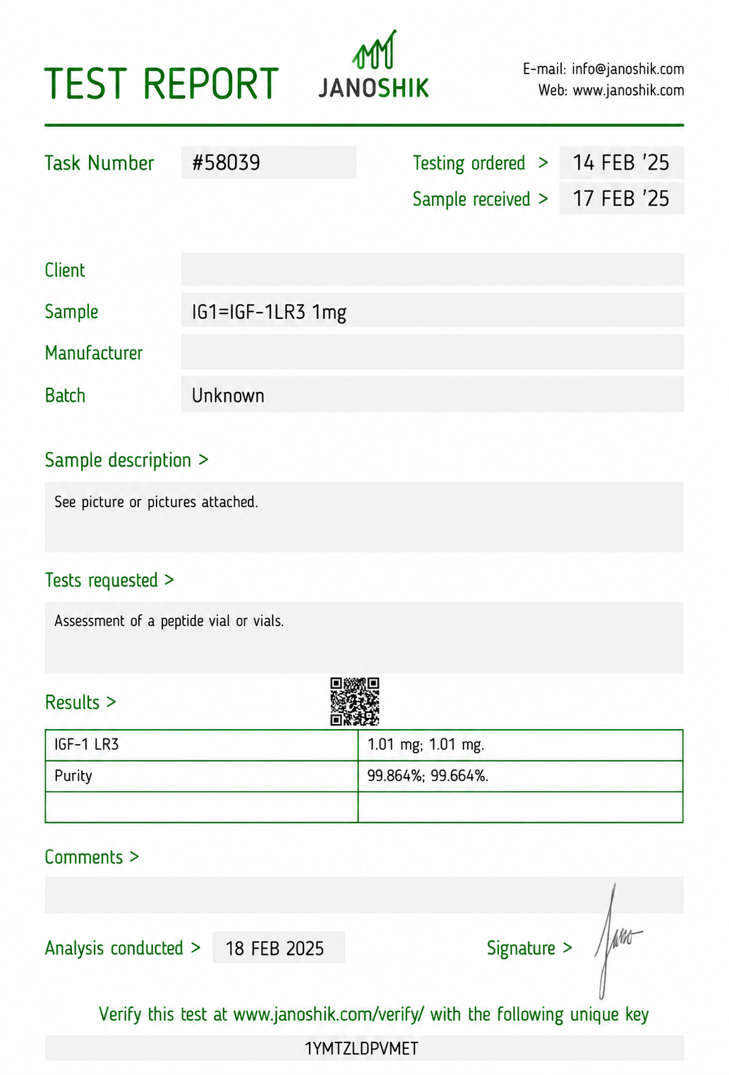 IGF-1 LR3 1MG